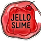 Jello slime label bright red